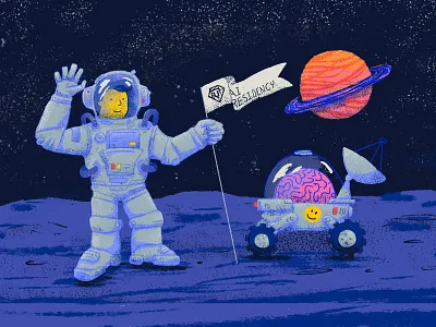 AI Residency ai astronaut illustration machinelearning moon photoshop space tooploox