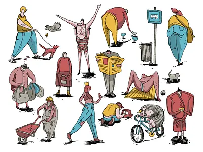 Random Urban Characters character city illustration people random sketch sketchbook urban