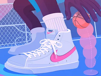 Streetball: Detail adobe illustrator basketball editorial illustration illustration nike sneaker vector
