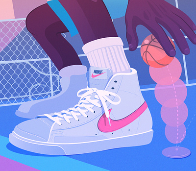 Streetball: Detail adobe illustrator basketball editorial illustration illustration nike sneaker vector