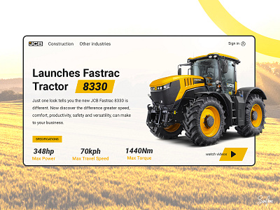 JCB tractor 8330 model concept design app branding design flat icon jcb typography ui ux vector web