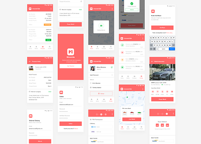 Car Rental App andoid app car rental clean design modern red ui ui design uiux