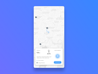 Route Map app color design destination gradiant map maps route ui ux voice search