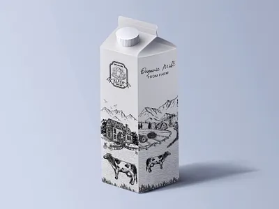 Package design creative design handdrawing handdrawn illustration illustrator logo logodesign logodesigner logotype logotype black white creative milk package packaging packaging design