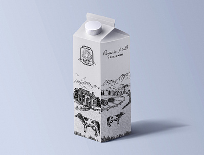 Package design creative design handdrawing handdrawn illustration illustrator logo logodesign logodesigner logotype logotype black white creative milk package packaging packaging design