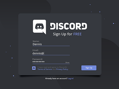 Daily UI #001 - Sign up dailyui discord sign up