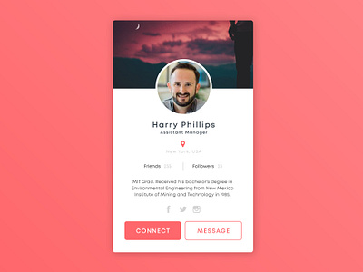 Daily UI 005 - Profile app application concept design flat mobile pop up product design ui ui design ui ux ux vector web web design