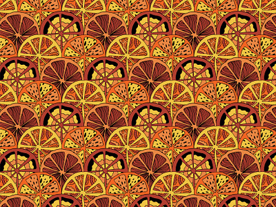 Art deco orange pattern art deco art design design drawing flat fruit handdrawn illustration orange pattern seamless surface vector