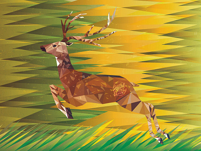 Deer Hop animal antler deer digitalart elk faceted forest geometric art hop illustration jump lowpolyart nature reindeer running vector vectorart