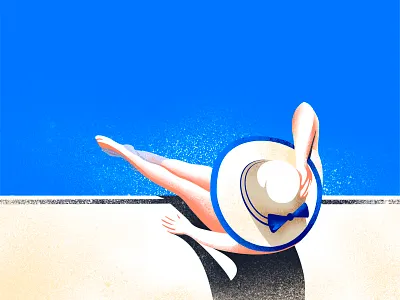 Summer brush design graphic graphic design illustration logotype pool procreate redesign relax shadow silhouette simple summer sun swimming pool texture vector woman