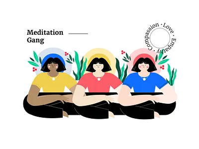 Meditation Gang / Character Design art branding characterdesign design designinspiration illustration logo poster typeface typography uxinspiration vector web