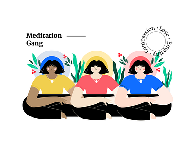 Meditation Gang / Character Design art branding characterdesign design designinspiration illustration logo poster typeface typography uxinspiration vector web