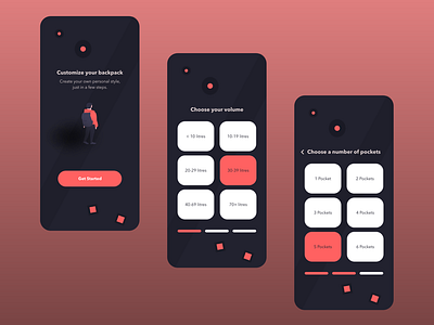 Customize your backpack adventure backpack design explore mobileapp mobileappdesign ui userexperience userinterface ux uxui