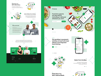 FitGenie ✨ animation app branding fit fitness food healthy illustration iphone landingpage mobileapp mockup onapage poland ui ux web webdesign webdesigner website