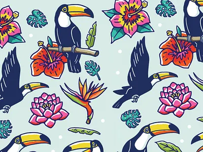 Toucans pattern design graphic design illustration pattern