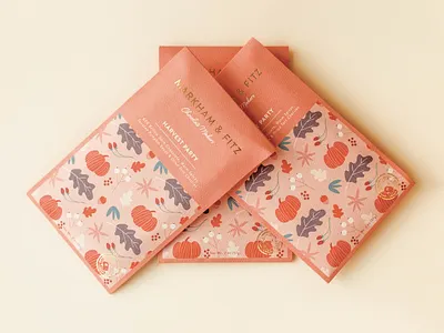 Markham & Fitz Harvest Party Seasonal Packaging arkansas branding chocolate bar chocolate packaging design minimalism packaging packaging design pastel colors pattern