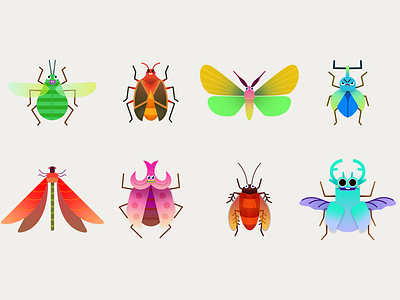 Bug Brite Unlockable Skins. animation art character design game illustration photoshop ui visual design