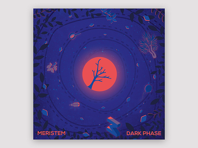 Meristem - Dark Phase LP Cover branding cd artwork cd cover cd packaging design illustration lp cover vector vortex