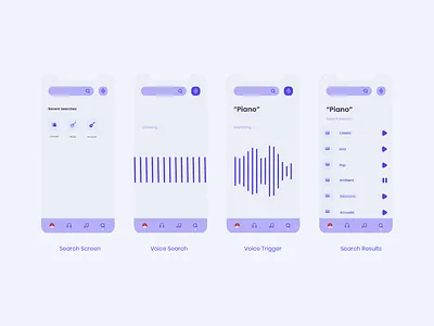 Voice Search UI - Music Creation App app ios mobileappdesign music app productdesign ui uidesign user generated content ux uxdesign voice search vui