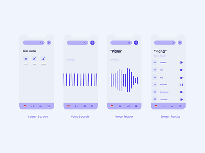 Voice Search UI - Music Creation App app ios mobileappdesign music app productdesign ui uidesign user generated content ux uxdesign voice search vui