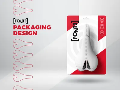 Fonte Saddle Packaging bicycle branding concept cool design icon minimalism packaging product design red sport typography