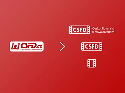 csfd.cz logo redesign | 1/4 brand identity brand identity design branding branding design design design art designer icon idea logo logo design movie movies red redesign refresh white