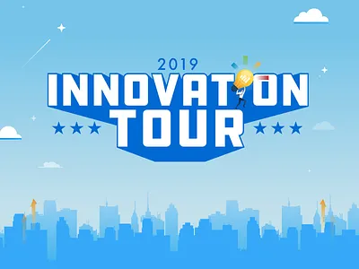 nCino's First Innovation Tour Branding branding design illustration logo vector
