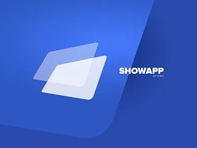 ShowApp app blue brand branding clean design logo logotype screen show vector