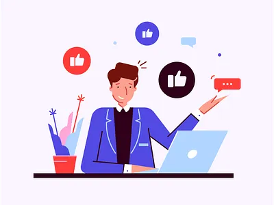 Feedback design flatstyle illustration vector workplace