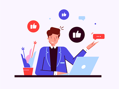 Feedback design flatstyle illustration vector workplace