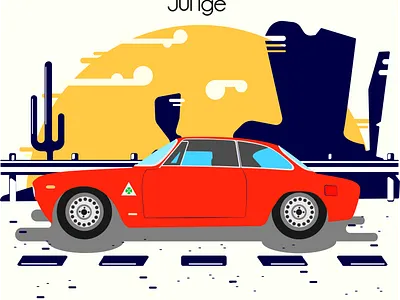 Alfa Romeo alfa romeo auto branding car design flat icon illustration illustrator minimal vector web