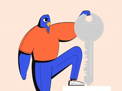 Security Eagle bird bold character design eagle flat illustration minimal product security system team vector