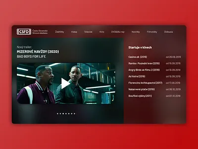 csfd.cz web redesign | 4/4 brand identity brand identity design branding branding design design design art icon idea logo logo design movies red redesign refresh resposnive white