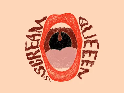 scream queen halloween halloween design hand lettering horror horror art horror movie horror type illustration lettering lips mouth queen scream type typography