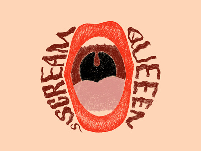 scream queen halloween halloween design hand lettering horror horror art horror movie horror type illustration lettering lips mouth queen scream type typography