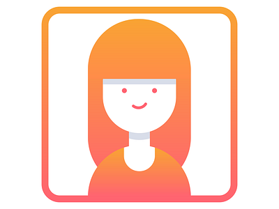 Gradient Character Profile character characterdesign girl gradient icon illustration illustrator orange peach profile red vector