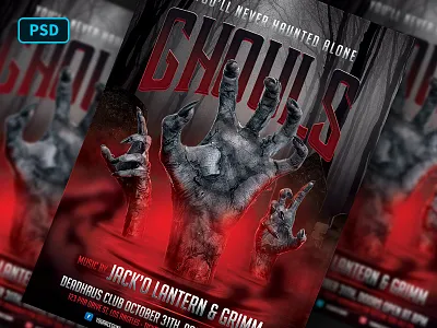 Undead Halloween Flyer Template halloween halloween design halloween flyer halloween flyer template halloween party halloween poster horror photoshop flyer photoshop flyer templates scary undead zombie