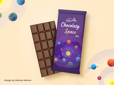 Dairy Milk Chocolaty Space Bar - Dribble Redesign Wrapper branding cadbury dairy milk design dribbble graphic design hyderabad icon illustration india logo logo design logo designing print typography ui ux design vector