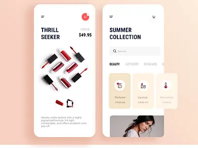 Beauty App app art beauty clean colors dribbble fashion minimal minimalistic modeling shopping simple soft summer ui