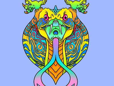 04 hands off 90s animal cobra eagle ipadpro lisa frank lisa freak neon procreate snake talons tongue weird