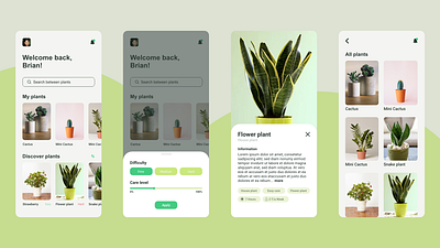 Plant App app app design green plant ui ux