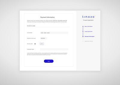 Payment Form with Vertical Progress Bar form form design form field form page forms input fields online form payment payment page progress bar progress bars progress indicator ui design ux design ux designer vertical form web application