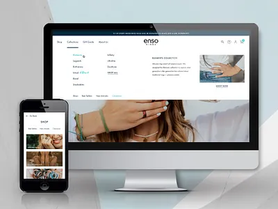 Navigation – Enso Rings brand value accelerator bva bvaccel ecommerce navigation shopify ui ui design ux
