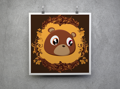 Kanye West College Dropout Digital Art Poster art brown digital art graphic design hip hop icon illustration kanye poster vector