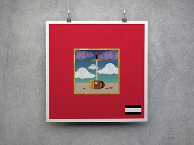 My Beautiful Dark Twisted Fantasy Kanye West Digital Art Poster graphic design hip hop icon illustration mbdtf minimalist music poster poster art