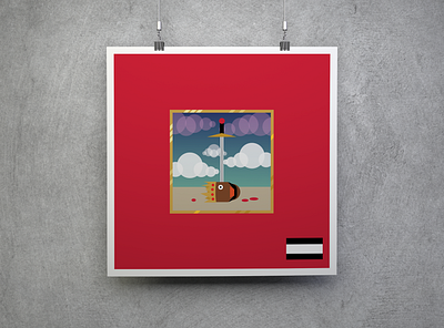 My Beautiful Dark Twisted Fantasy Kanye West Digital Art Poster graphic design hip hop icon illustration mbdtf minimalist music poster poster art