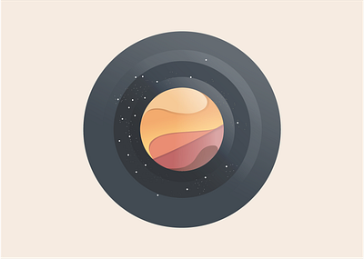 Vinyl Planet galaxy illustration logo planet yp