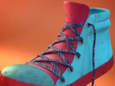 Cartoon model shoe 3d model animation c4d cinema 4d cycles maxon mograph render