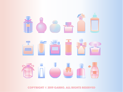 Collection Perfumes adobe illustrator collection gradient illustration perfume vector vector illustration