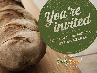 Gala Invitation bread gala invitation invite invite design nonprofit texture typetreatment